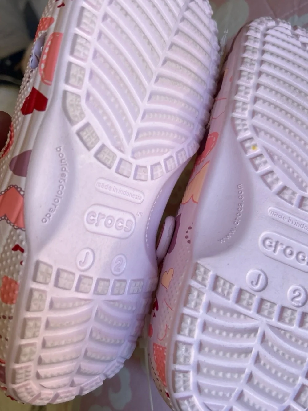 Kids Heart-Print Pink Crocs